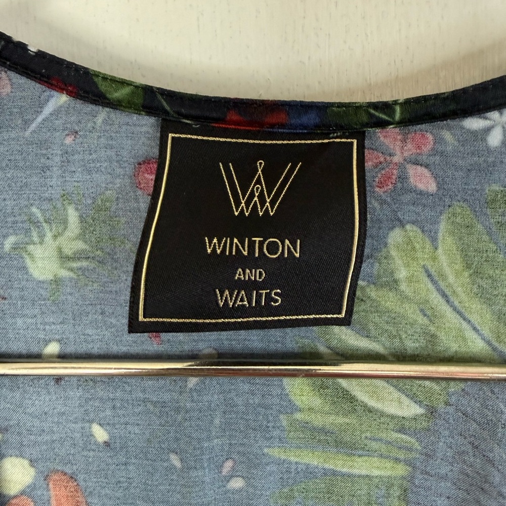 Winton and Waits black floral and cheetah leopard short sleeve kimono one size - Picture 2 of 7